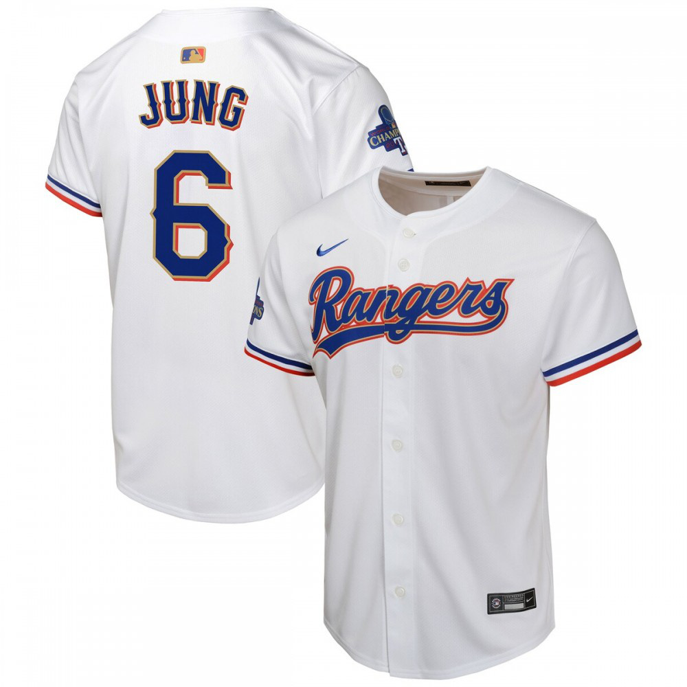 Josh Jung Texas Rangers Youth 2024 Gold Collection Limited Player Jersey – White-Pro Kit Vault | Brand New 26/27 Sports Jerseys
